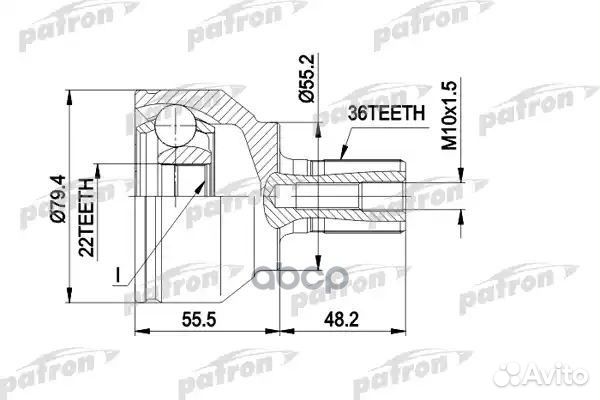 Шрус наружн к-кт 36x55.2x22 mazda: 3 10.03- PCV
