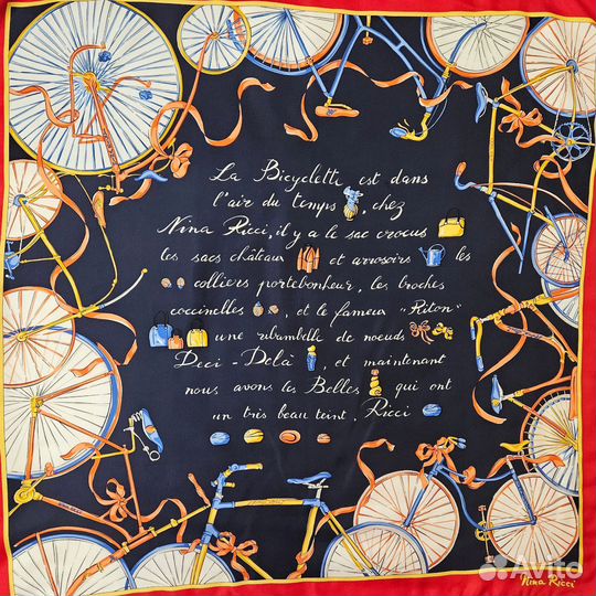 Nina Ricci шелковый платок Велосипед оригинал