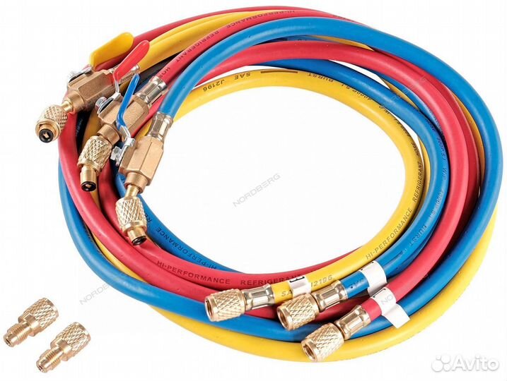 Шланг заправочный для фреона, 1,8 м (комплект 3 шт