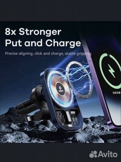 Держатель в Авто с зарядкой MagSafe Remax