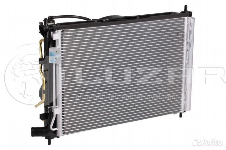 Блок охл. (радиатор+конденсор+вентилятор) для а/м Hyundai Solaris (10) /KIA Rio (10) 1.4i/1.6i 4AT