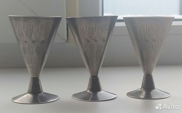 Рюмка Конусные. Серебро, Позолота - 916 проба