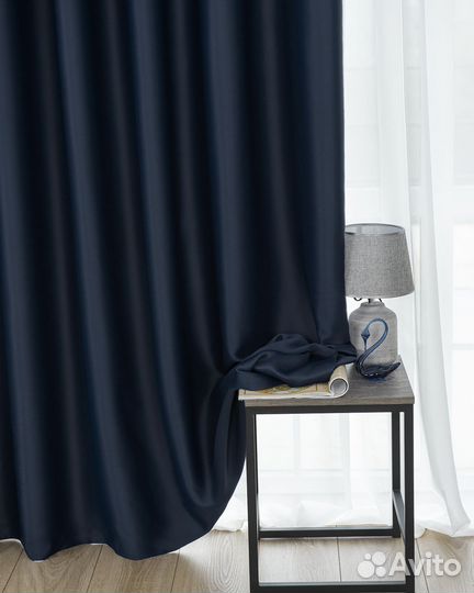 Шторы блэкаут марсель индиго готовые и на заказ