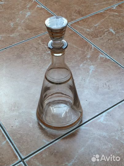 Коньячные рюмки в подставке, графин для водки СССР