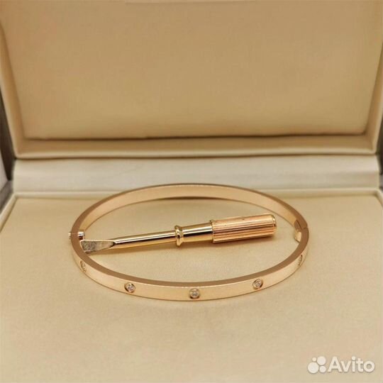 Браслет Cartier Love розовое золото 0,3ct