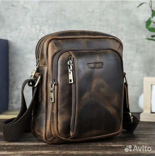 Сумка на плечо в ретро стиле, нат-я кожа