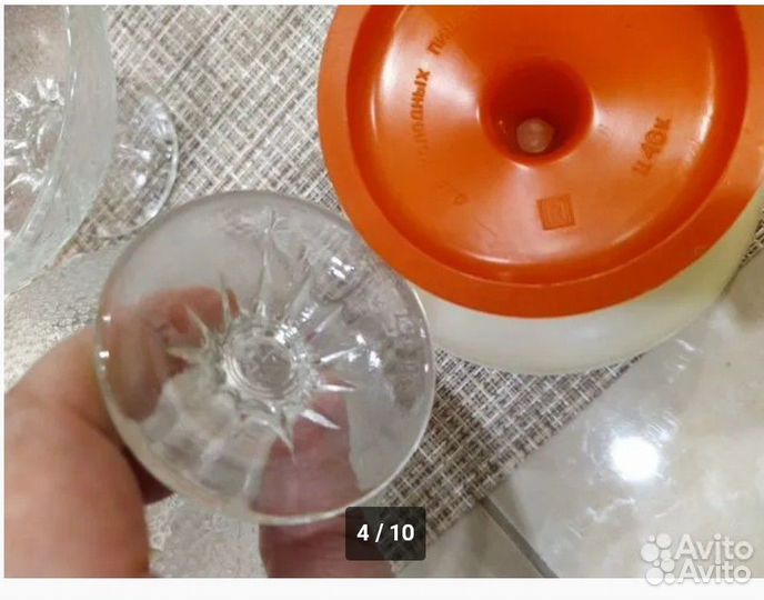 Ваза на ножке стекло СССР