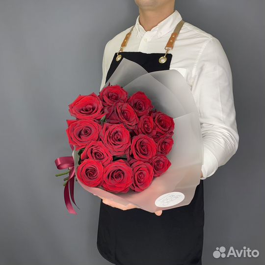 Моно Букет 15 роз Explorer Premium 60см