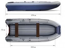 Лодка Флагман DK 370 igla; серо-синяя