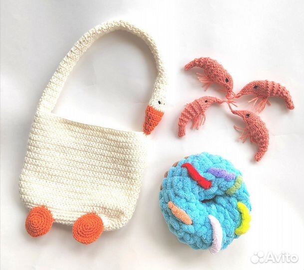 Сумка вязаная Гусь