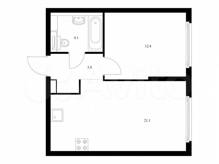 1-к. квартира, 41,4 м², 31/32 эт.