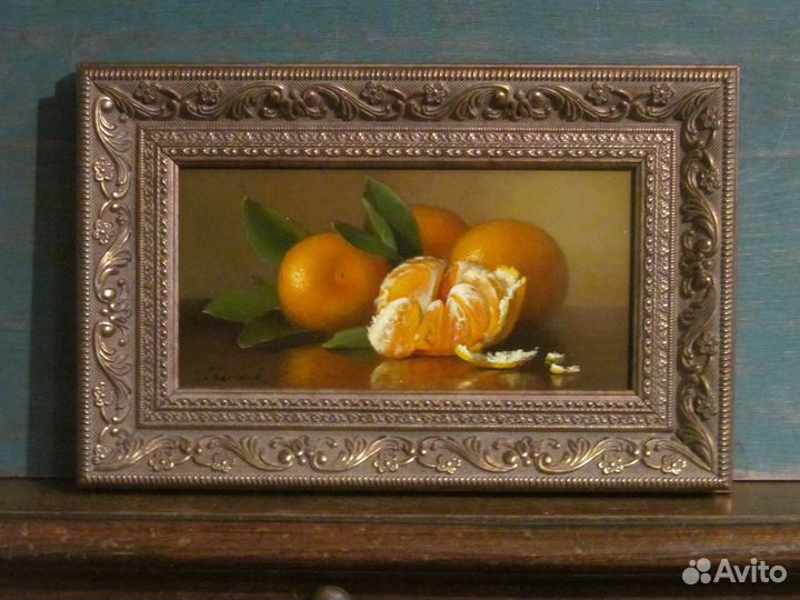 Натюрморт с мандаринами Живопись маслом люкс