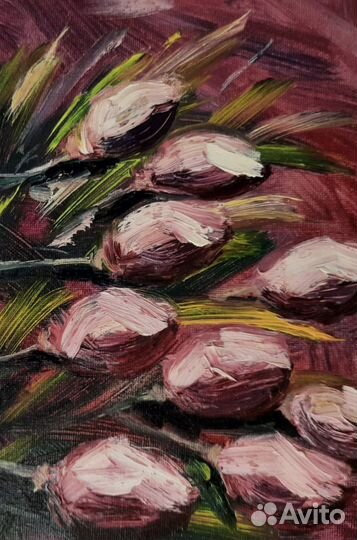 Картина пионы маслом Импасто 18 на 24 см