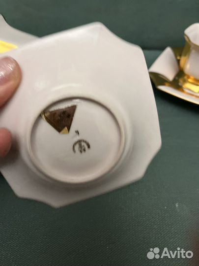 Кофейные пары 3 шт Розовый фарфор Чехия