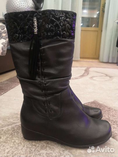 Зимние женские сапоги 38 натуральная кожа