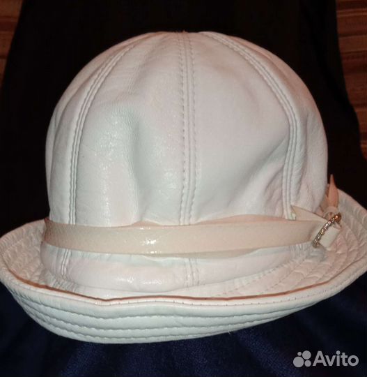 Шляпка шапка женская кожа