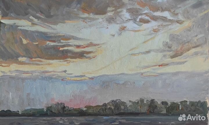 Картина маслом пейзаж закат