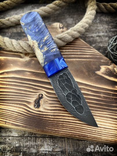 Якутский мини нож из дамаска