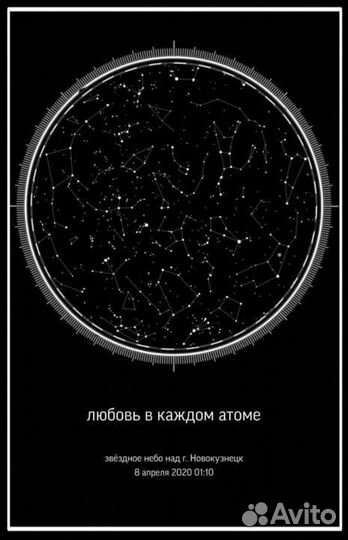 Карта звездного неба Подарок