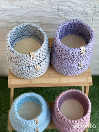 Корзинки из трикотажной пряжи