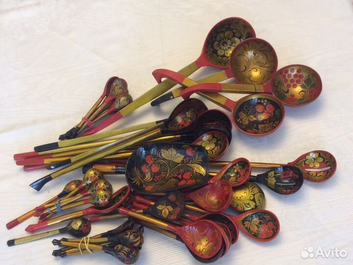Хохлома СССР ложки черпаки половники дерево