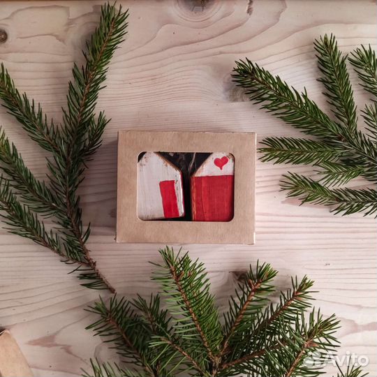 Ёлочные игрушки, ручная работа, деревянные