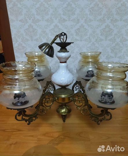 Винтажная люстра бронза. Антикварная Югославия