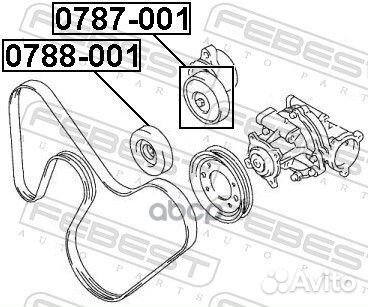 Ролик обводной приводного ремня 0788001 Febest