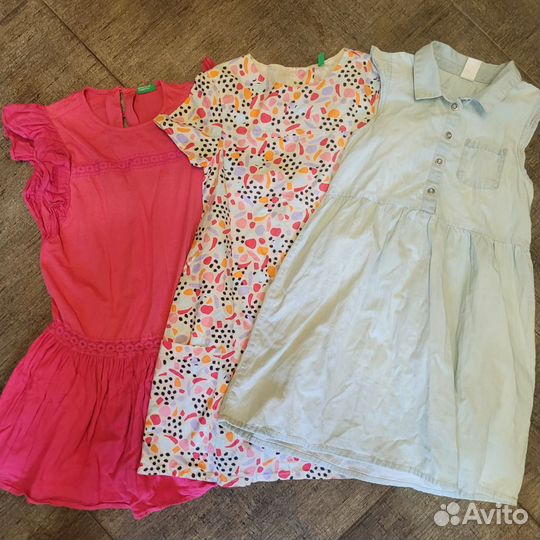 Платья пакетом 128 (benetton, hm)