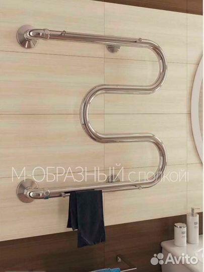 Полотенцесушитель М-обр с полкой боковой водяной