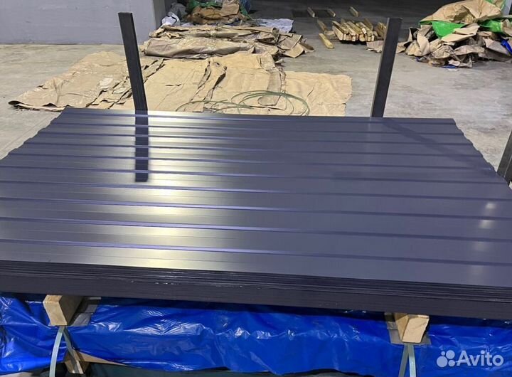 Профлист для забора С8 Ral 7024 (0.35) пф3424