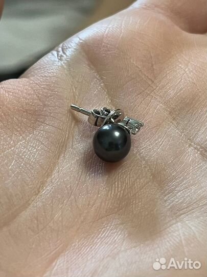 Серьги из белого золота 750 с жемчугом