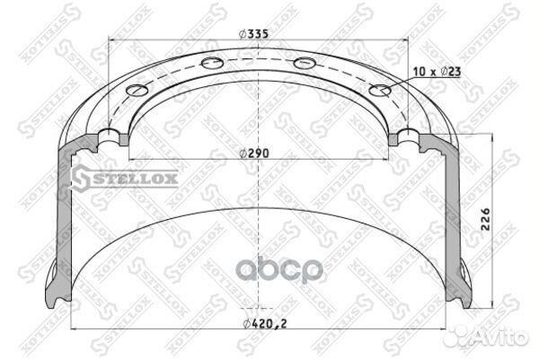 85-00041-SX торм.барабан 420x180/184 H227 d2