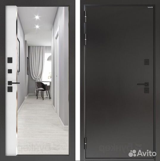 Дверь с терморазрывом и широким зеркалом