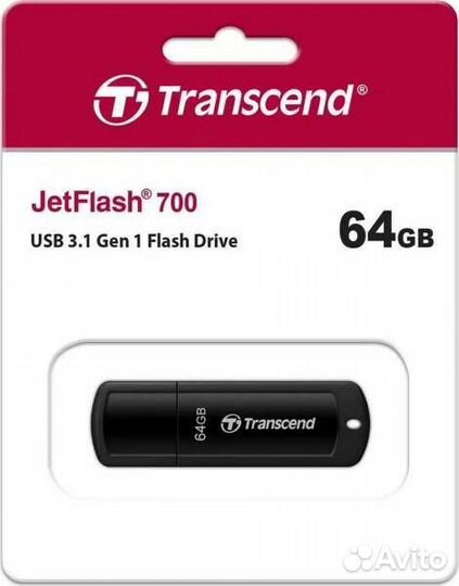 USB3.1 Transcend JetFlash 700 64 гб (черный)