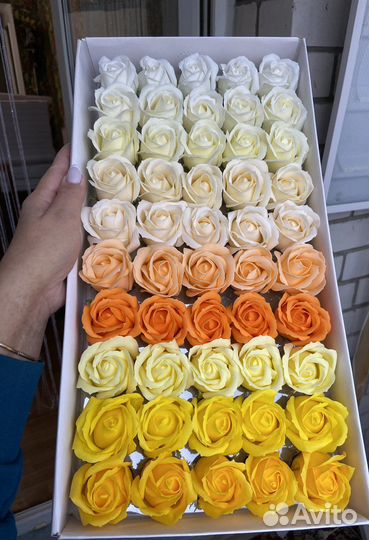 Мыльные розы и другие цвет поштучно или коробкой