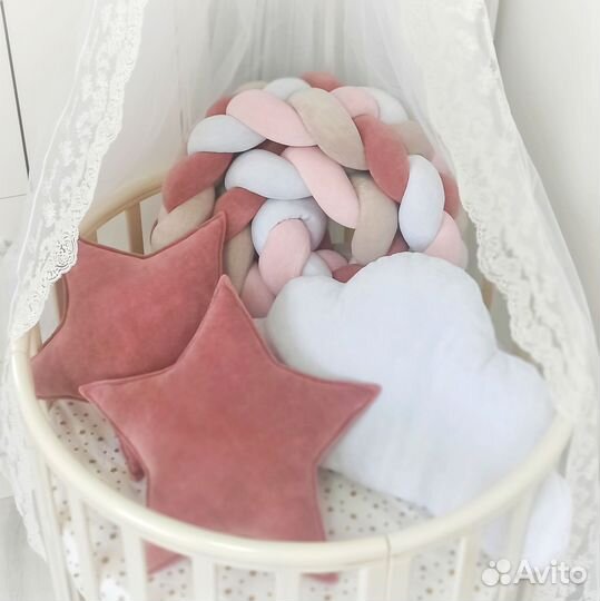 Комплект в кроватку бортик косичка