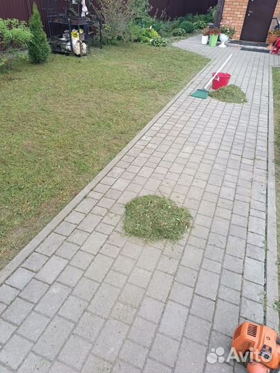 Подстригу газон тримером