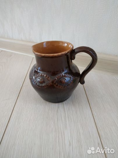 Кувшинчик- молочник глиняный, раритет СССР 0,6л