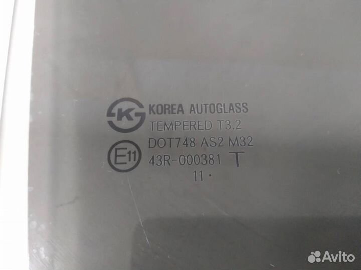 Стекло двери задней правой Kia Rio 3 UB 2011-2017