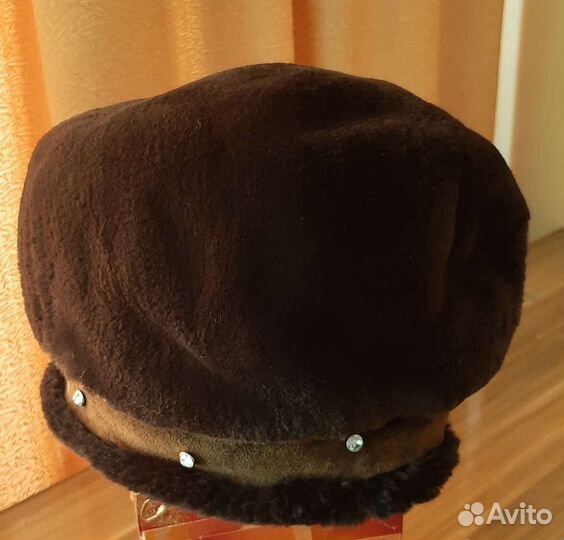 Берет женский, стриженный кролик