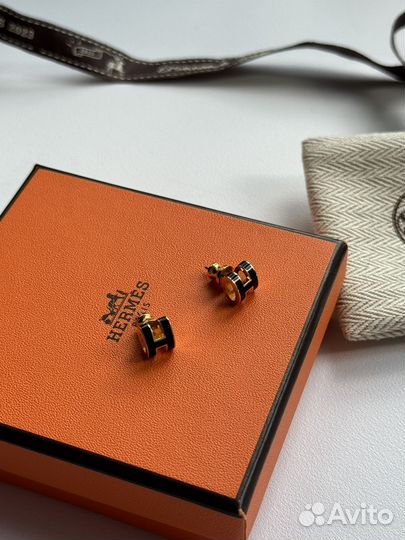 Hermes mini pop h серьги