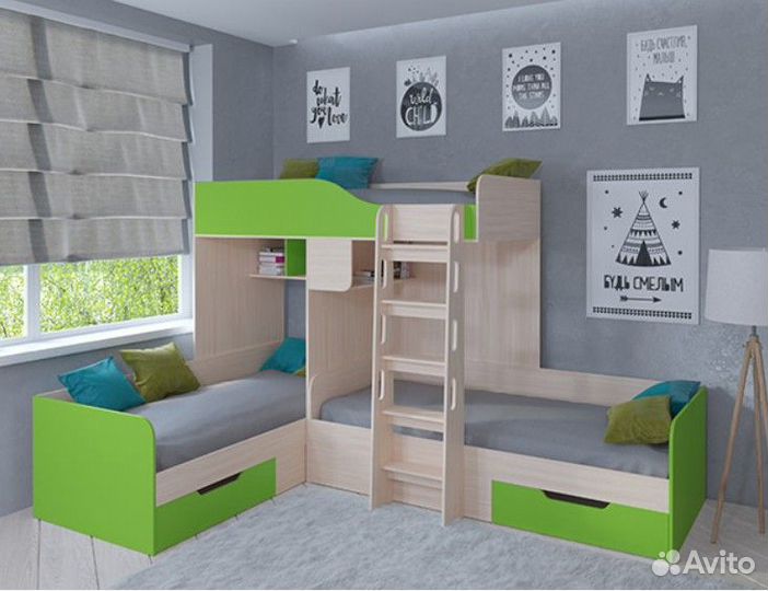 Кровать Трио Сонома/Дуб Молочный