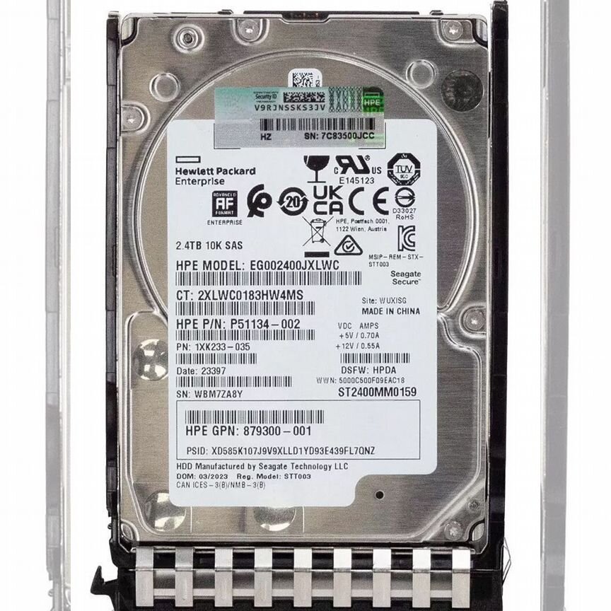 [U1200] Жесткий Диск Hp Eg002400jxlwc 2,4tb 10k Sas 2.5 Hd U1200