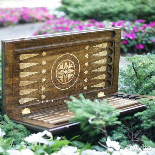 Нарды с Армянским гербом ручной работы