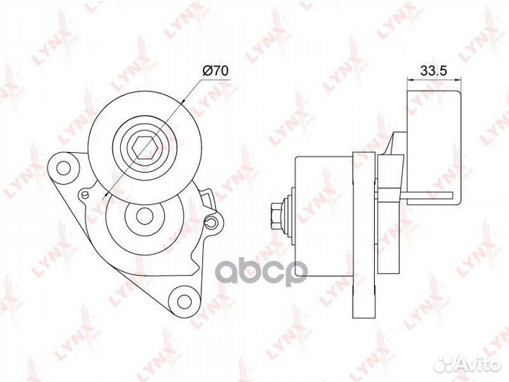 Ролик поликлинового ремня натяжной PT-3256 lynx