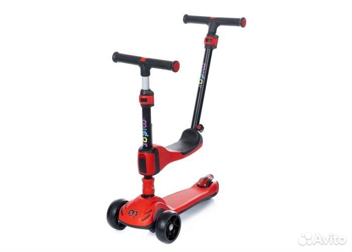 Самокат беговел Micar Transformer black-red Новый