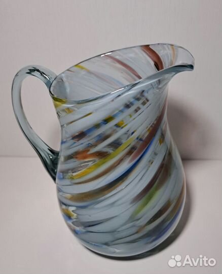 Кувшин цветное стекло СССР