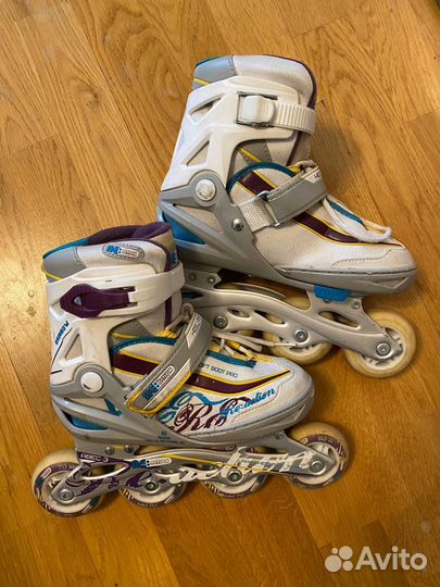 Ролики re: action раздвижные белые