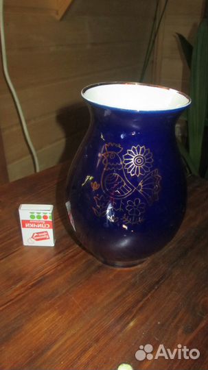 Ваза Возрождение СССР фарфор кобальт